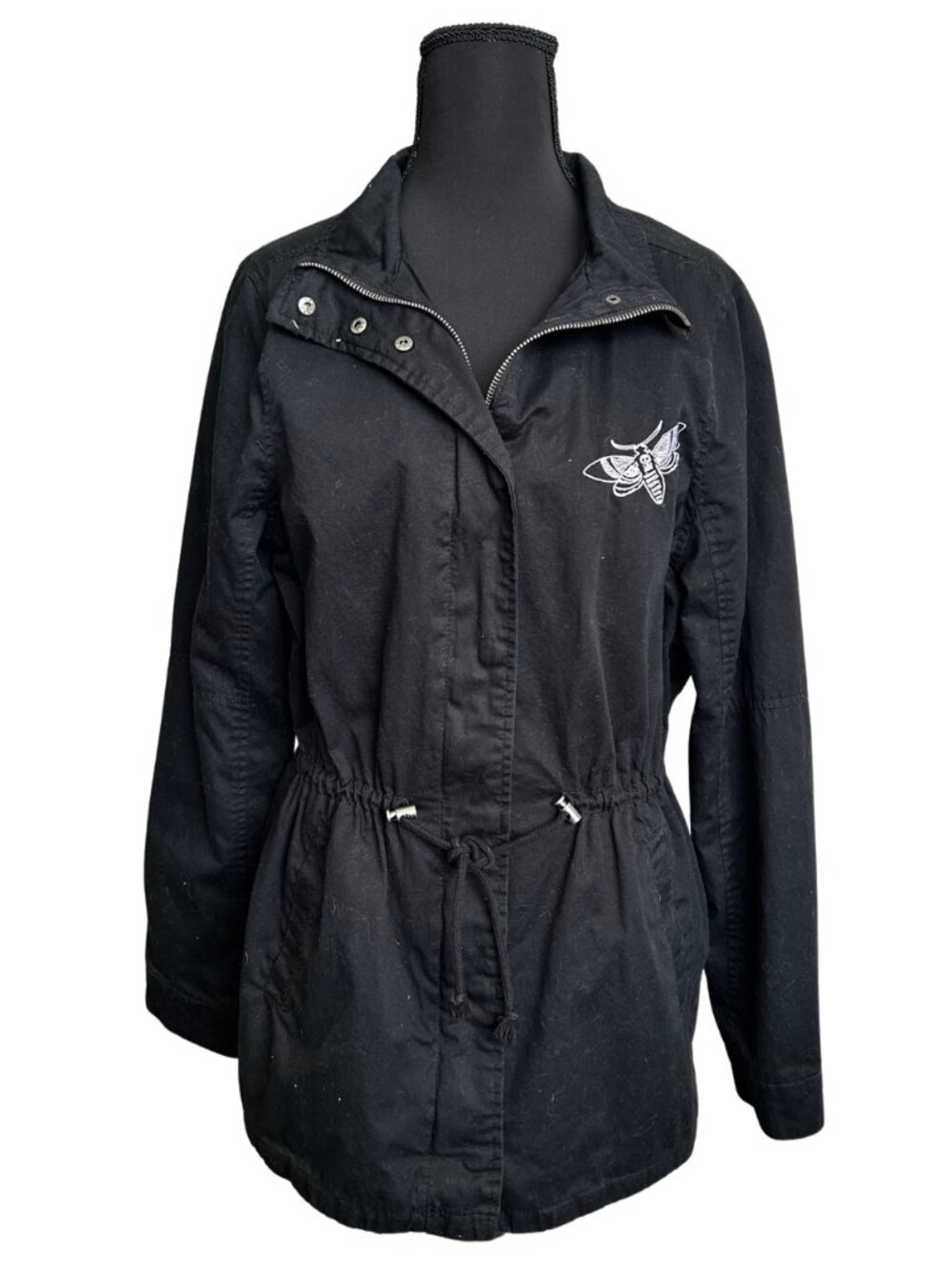 Hot Topic Moth Jacket with Embroidery and Lining